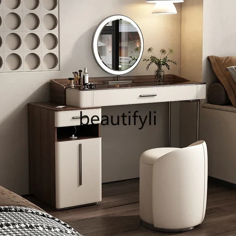 35Light luxury dresser, minimalist small apartment storage cabinet integrated, new, premium glass makeup tableSSS