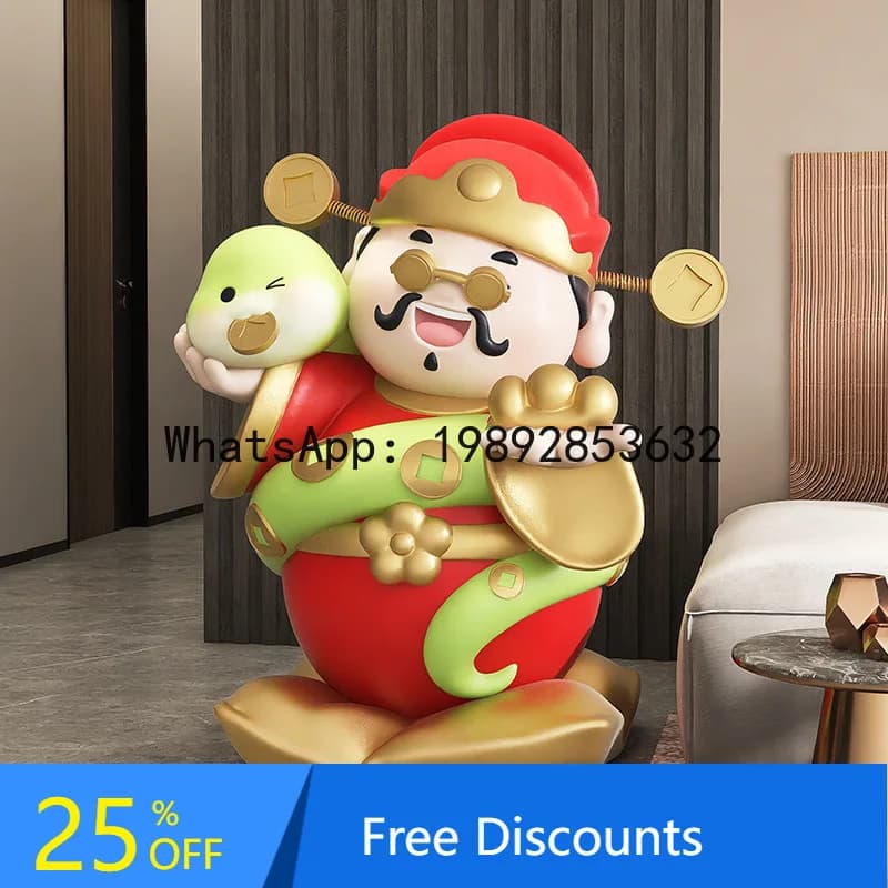 CZ Creative Snake Year Mascot Large Floor Ornament Roly-Poly Living Room Home Decoration God of Wealth Welcome Figurine