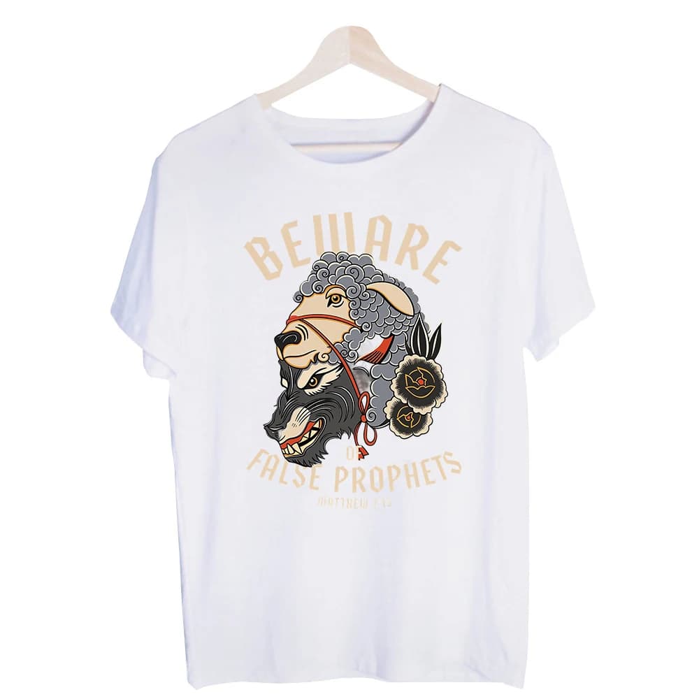 Men's Animal Mask with Sheep Wool Graphic Tee, Short Sleeve Crew Neck Shirt for Casual Streetwear and Daily Outfits