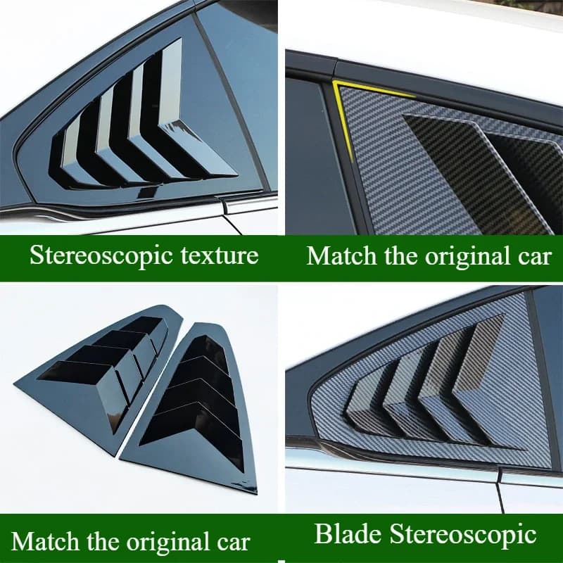 Car Rear Side Triangle Window Louver Decorative Trim Strip Shutter Blind Shades Cover Trim Sticker For Mazda 6e EZ6 2024 2025