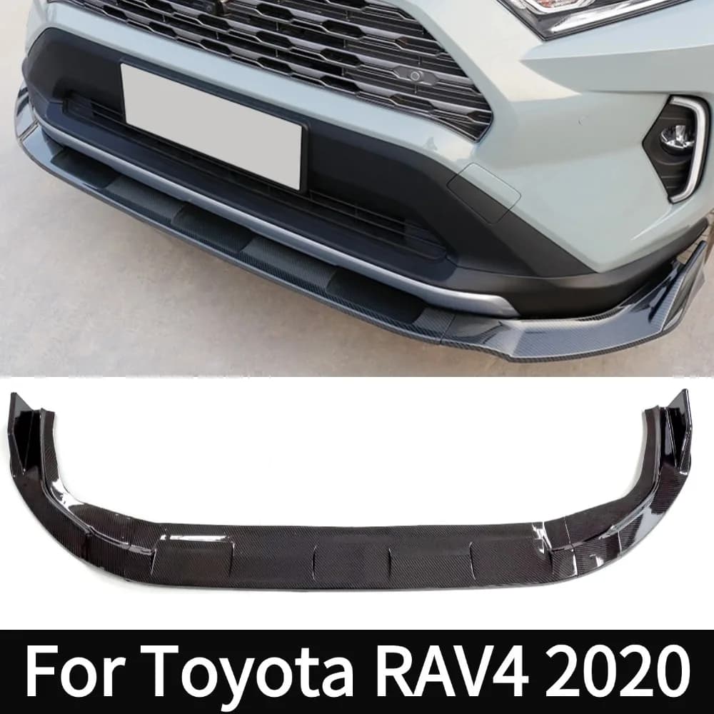 For Toyota RAV4 2020 Front Bumper Splitter Spoiler Refit Accessories ABS Gloss Black Or Carbon Look