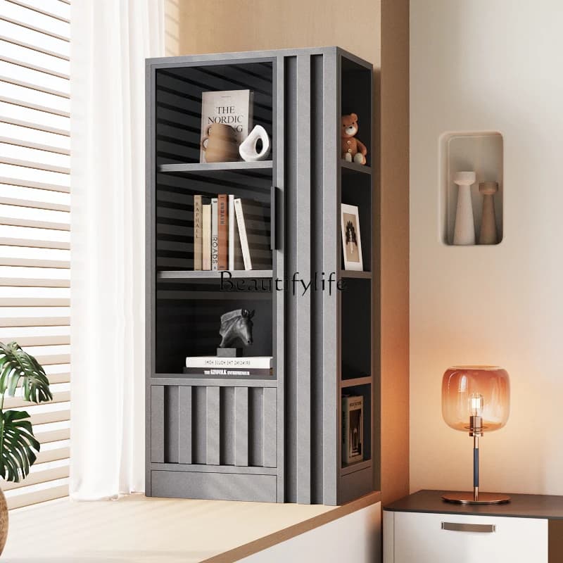 04Solid wood bay window cabinet balcony locker custom window sill rack
