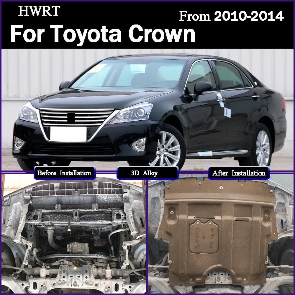 For Toyota Crown 2010-2014 2.5L 3.0L Under Engine Splash Shield Mud Guard Board Mudguard Black Fender Cover Plate Protect