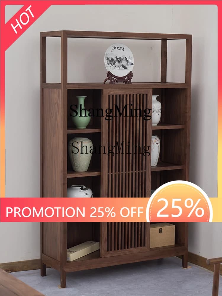 FG good-looking  New Chinese Solid Wood Bogu Rack Tea Display Cabinet Living Room Partition Storage