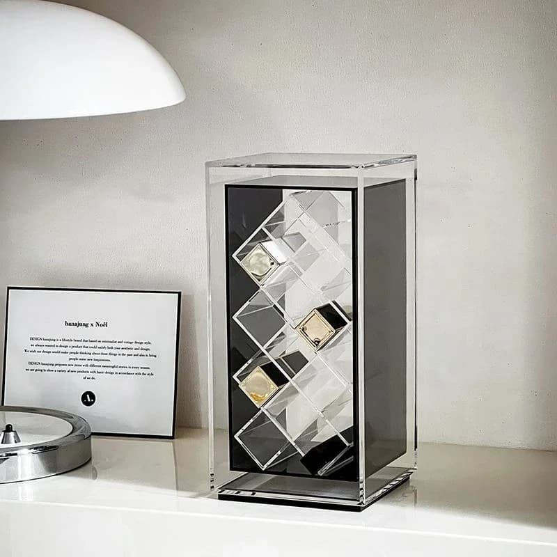 Acrylic cosmetics storage box, desktop lip glaze multi-grid lipstick storage rack