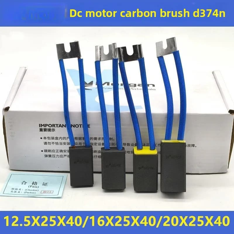 High Quality D374N DC Motor Carbon Brushes 12.5x25x40 Nanyang Type 16x25x40 20x25x40 Replacement Part