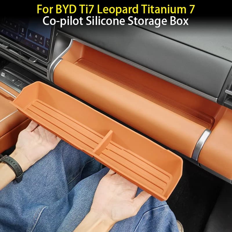 Car Co-pilot Silicone Storage Box & Dashboard Organizer Mat Fit For BYD Ti7 Leopard Titanium 7 Modified Auto Interior Parts