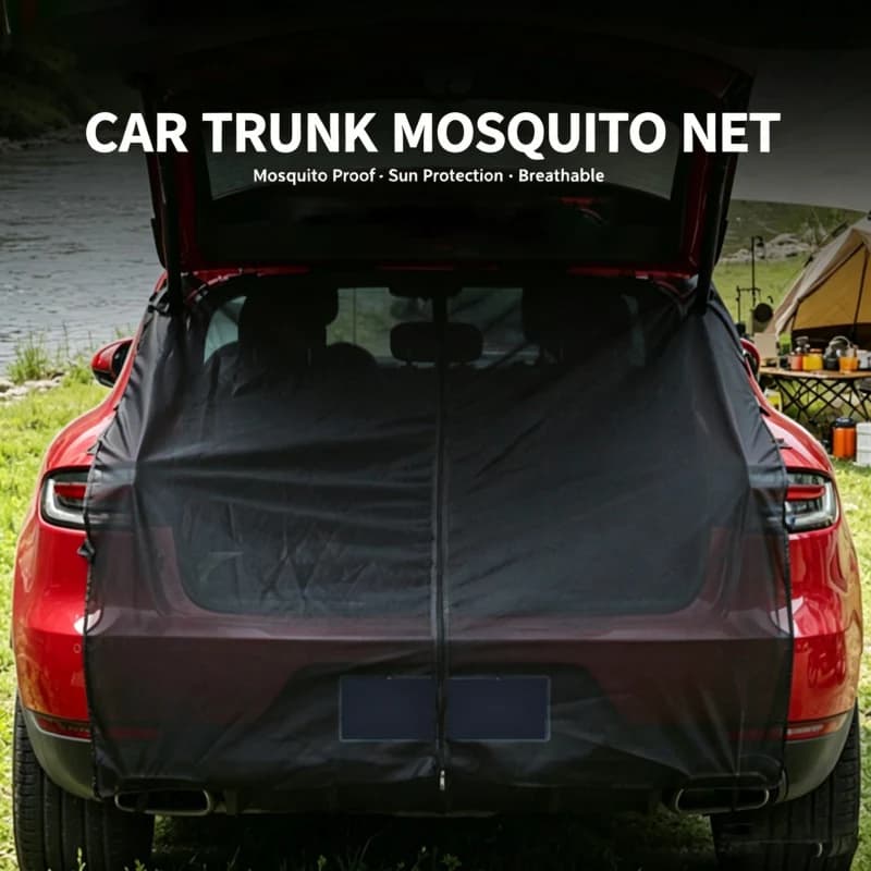 Camping Mosquito Net Car Tail Black Sunshade Anti-Mosquito Curtain Magnetic Mosquito Net For Car Trunk & Rear Door