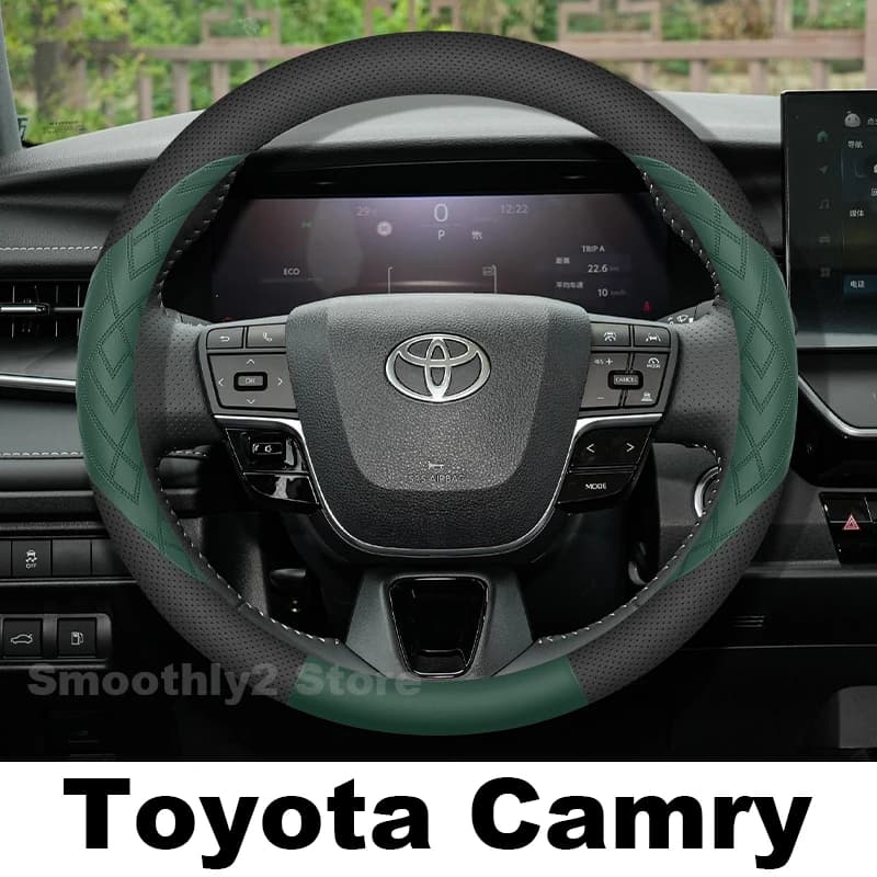 Leather Car Steering Wheel Cover For Toyota Camry XV80 2026 2006-2025 Non-slip Auto Steering Wheel Toyota Camry Accessories 2026