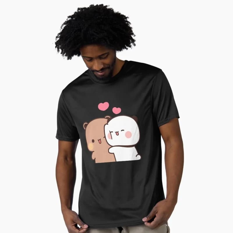 Dudu So In Love With Bubu Gift t shirt ‌kawaii‌ Panda Bear Cartoon Graphic tee Cute Y2K Clothes 100% cotton All size Tee S-6XL