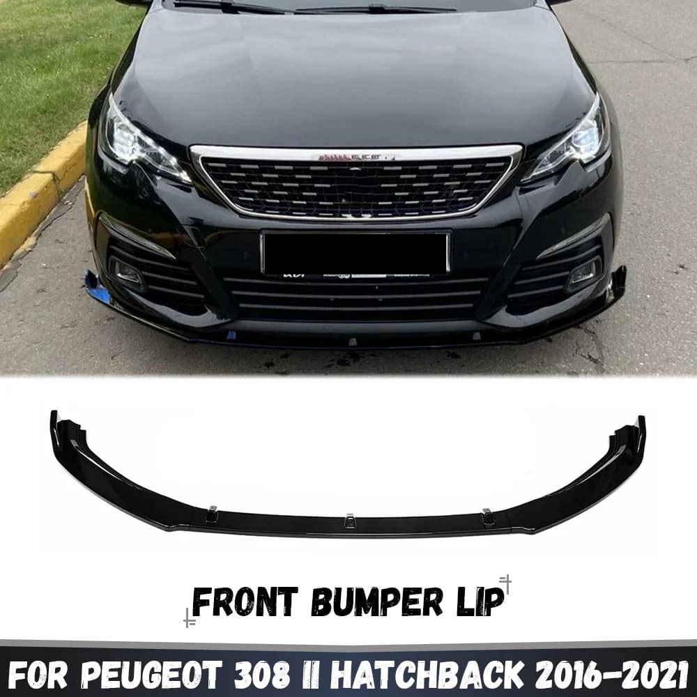 For Peugeot 308 II T9 S/S GT GT-line Hatchback 2016-2021 Lci Front Lip Spoiler Front Bumper Shovel Lip Splitter Body Kit