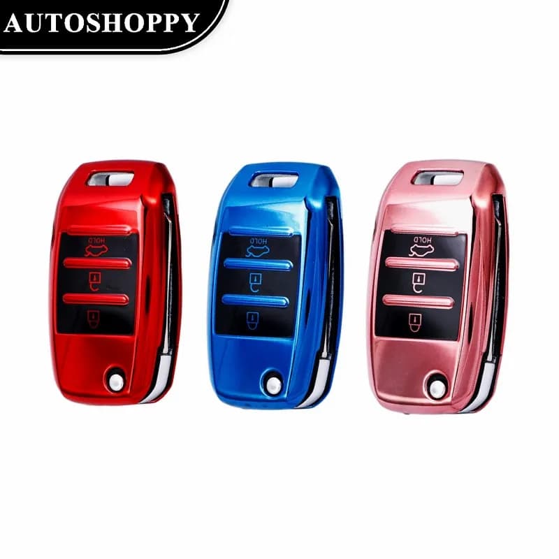Soft TPU Flip Key Case Cover for Kia Rio 3 K2 Ceed Cerato K3 Sportage 4 Picanto K5 Optima Sorento Forte Stinger Shell Protector