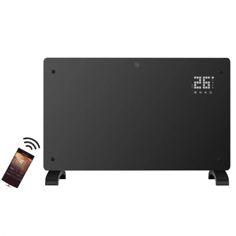 1500W 2000W Household bathroom glass convection wall heater with wifi app control