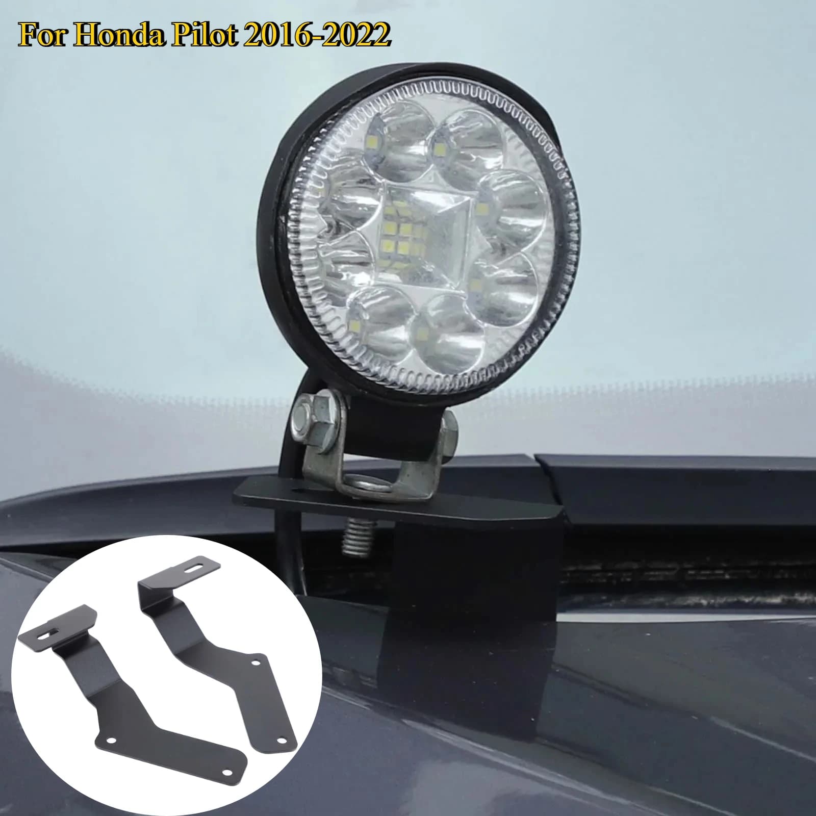 For Honda Pilot 2016-2022 Carbon Steel Black Car Hood Headlight Bracket Pillar Hood Mount Holder Trim Car Accessories