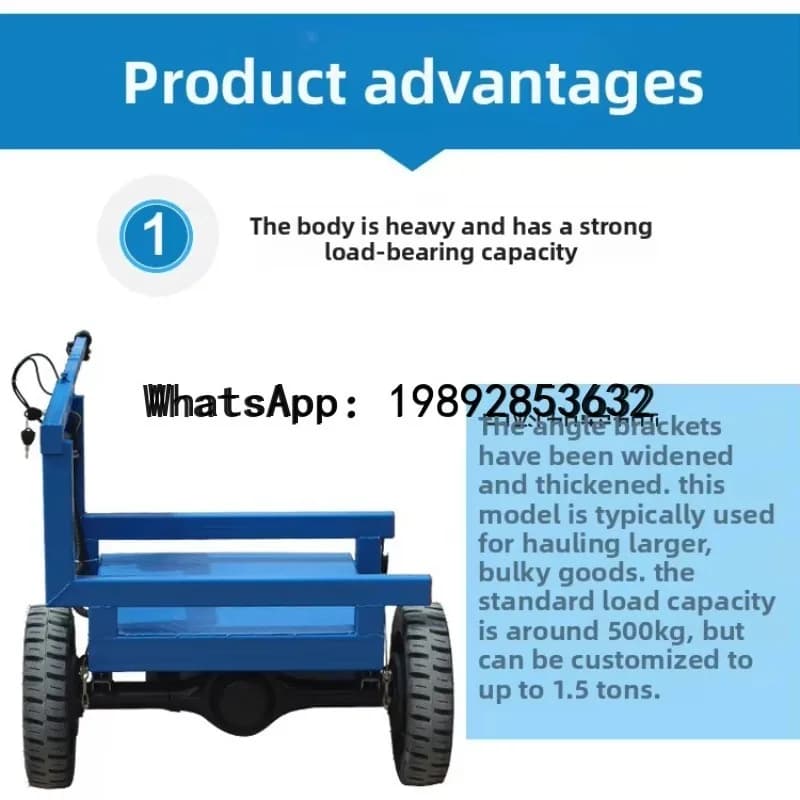 B1 Electric  Flatbed  Hand Push  Construction Site  ALC Board Handling  Heavy Duty  Glass Transport