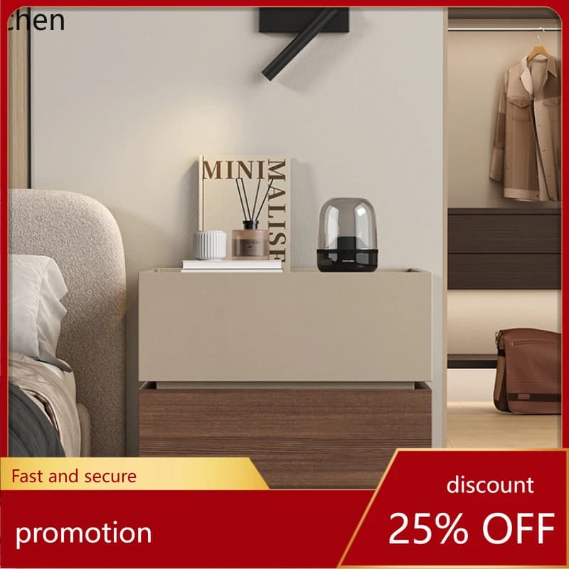 ZML solid wood bedside table simple small light luxury high sense home bedroom storage locker
