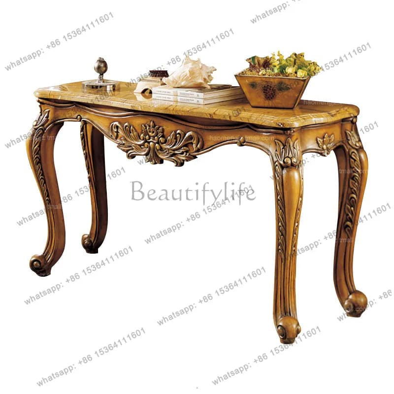 European solid wood American country entrance table against the wall table marble sofa back few