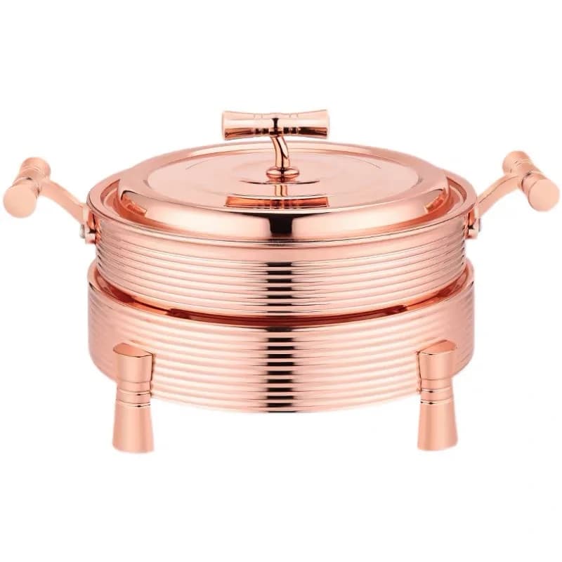 304 stainless steel round hot pot dazzling pattern buffet stove bowl food heating soup pot portable