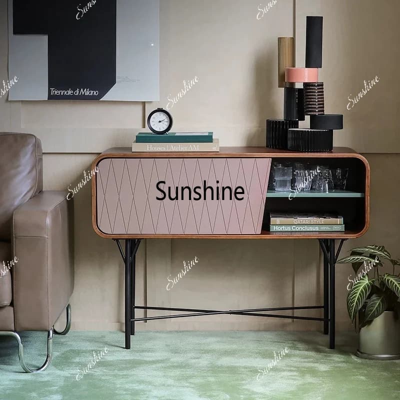 Vintage simple multi-grid color matching drawer porch cabinet