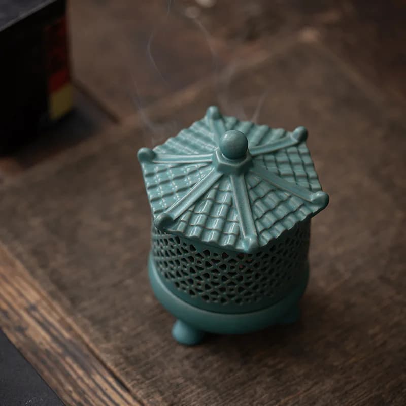 YFY  ancient pagoda incense burner ceramic crafts incense ornament backflow aromatherapy burner creative home fragrance