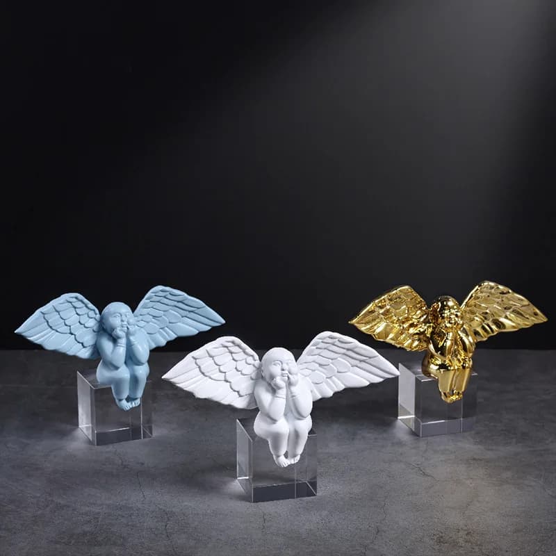 Cute chubby angel resin simple Nordic light luxury home living room desktop soft decoration housewarming birthday gift