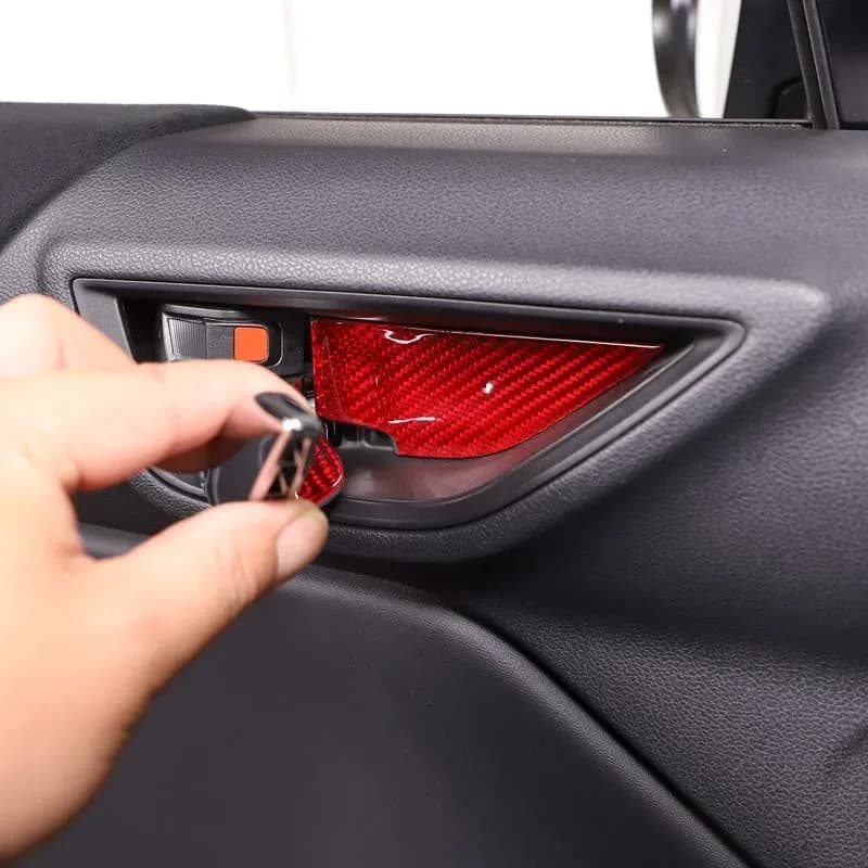 Dry Carbon Fiber Car Inner Door Handle Bowl Cover For Subaru BRZ ZD8 2022-2025 Door Wrist Trim Decoration Sticker Accessories