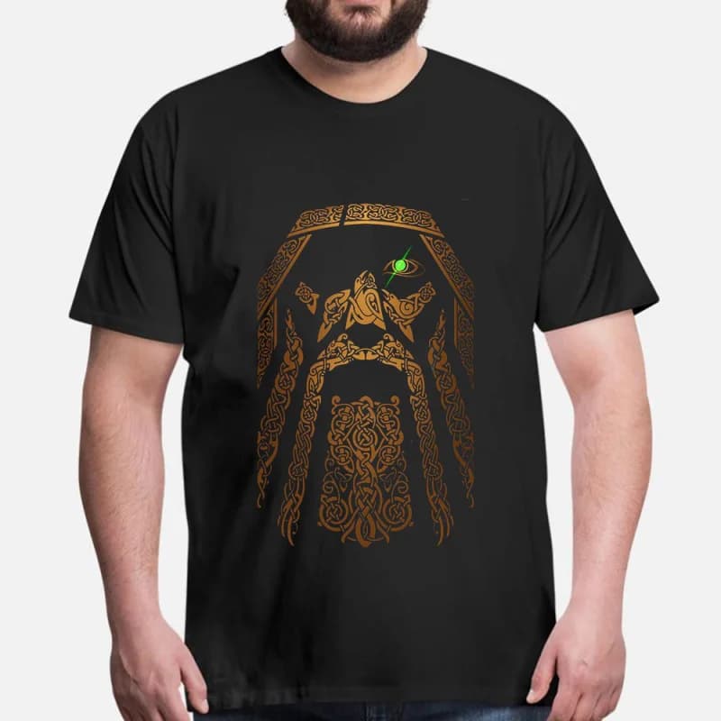 0415 ODIN Celtic Knot Gift T-Shirt Viking Runes Norse Myths Graphic clothes 100% cotton printed Tee  All size tops S-6XL