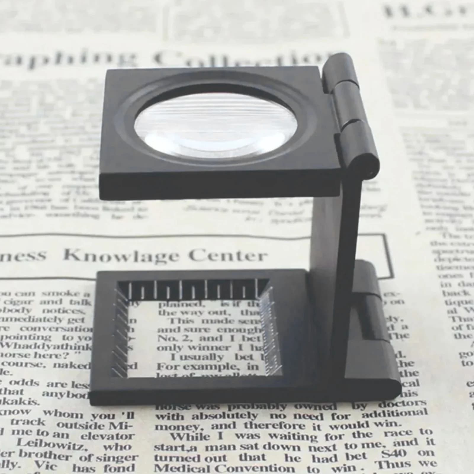 E9 Magnifying Glass 10X High Strength Folding Loupe Magnifier with Scale Lighting Mirror of Cloth Textile Antique identification