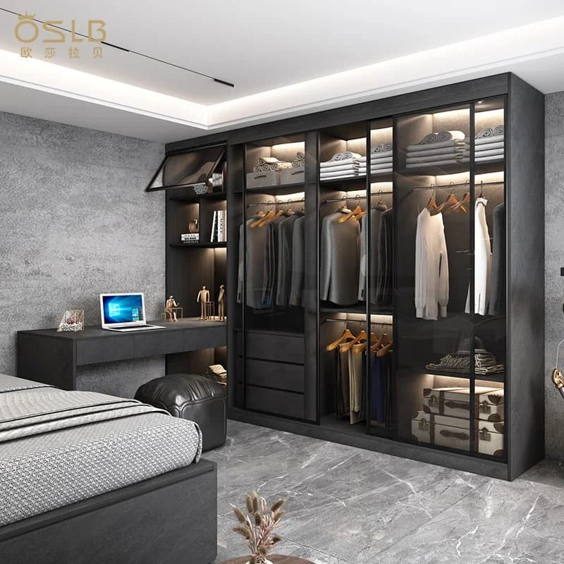 Modern Minimalist Wardrobe Nordic Desk Display Open Walk In Closet Clothes Bedroom Organizer Partitions Vestidores Furniture