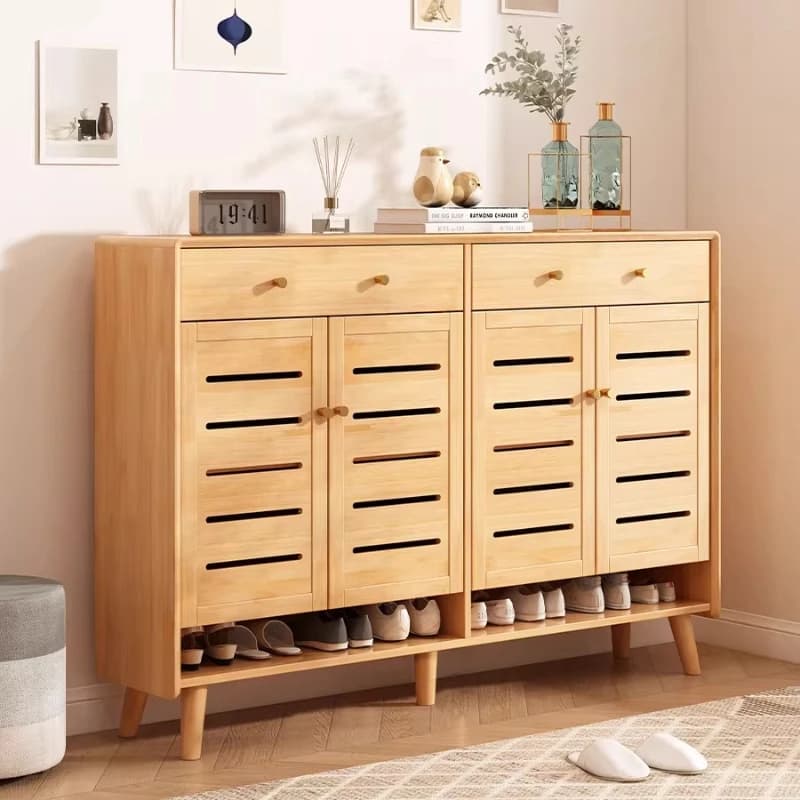 Dust-proof Retro Shoe Cabinet Large Capacity Fashionable Space Saving Shoe Cabinet Wood Meuble Chaussure Living Room Furniture