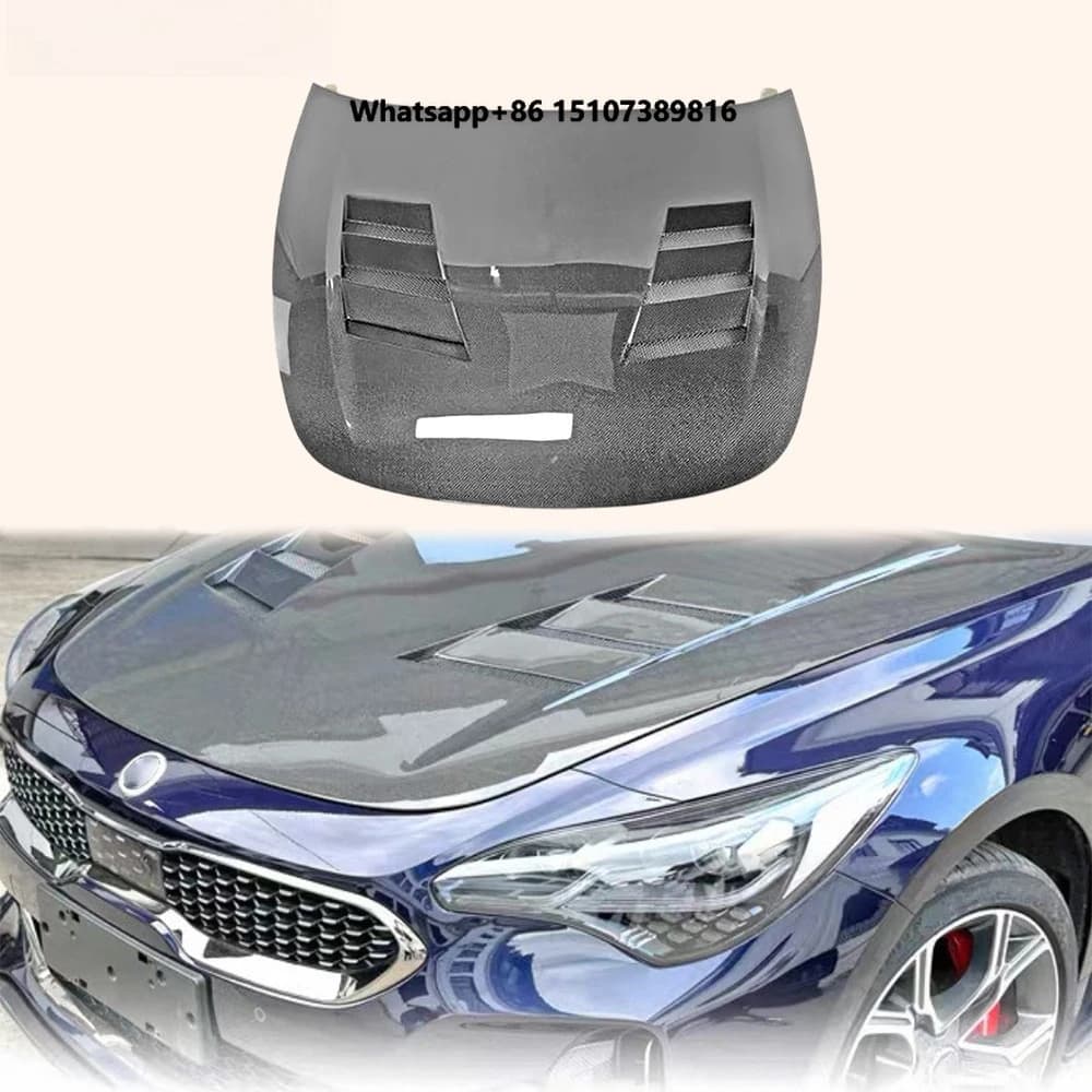 For Stinger Sedan 5 Door 2018-23 Carbon AM Style Front Vented Cooling Hood