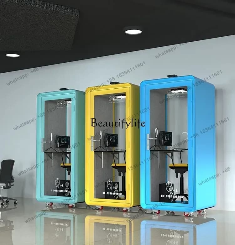 12Mobile soundproof room Home recording studio Silent cabin Telephone booth Singing piano room