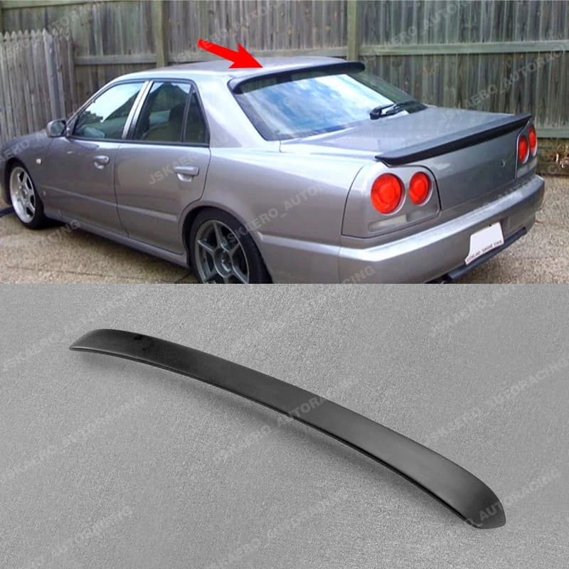 For Nissan Skyline (4Doors) R34 Rear Roof Wing lip diffuser FRP Unpainted car bodykits