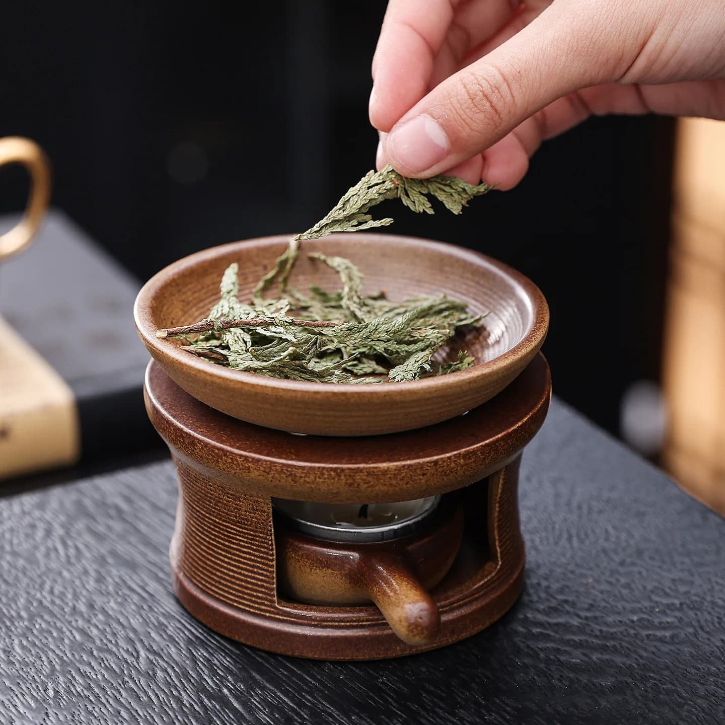 WW ceramic stove aromatherapy stove household roasting tea stove fragrance essential oil diffuser handicraft ornament