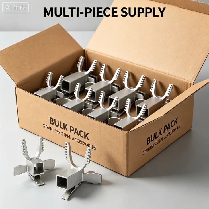 Heavy duty rust proof stainless steel square tube sliding bow head, suitable for outdoor DIY modification of 10 strand rubber