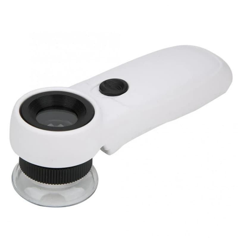 45X Optical Glass Pocket Illuminated Magnifier Magnifying Glass with LED Lights for Jewelry Checked Gifts Helping Hands Loupe