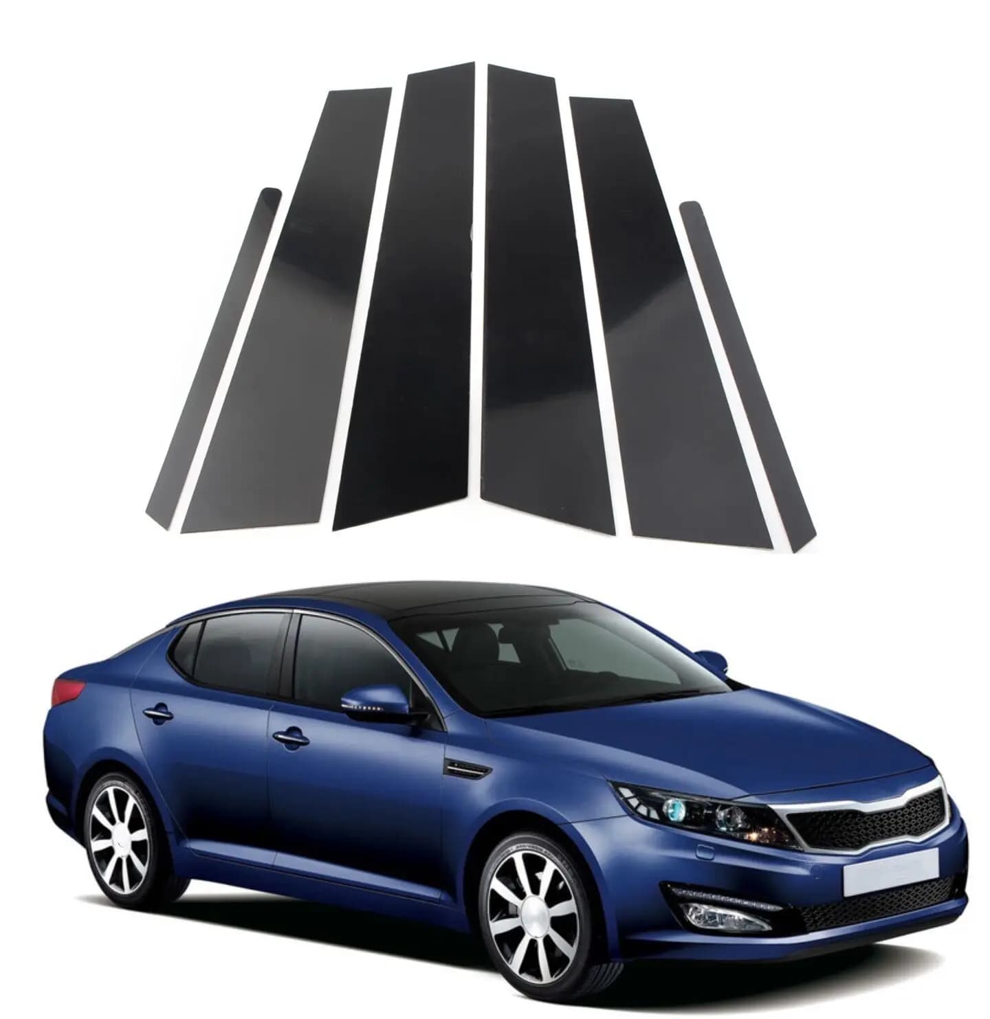 Fit For KIA Optima K5 2011 2012 2013 2014 2015 Gloss Black Pillar Posts Door Side Window Trim Cover BC Column Sritker