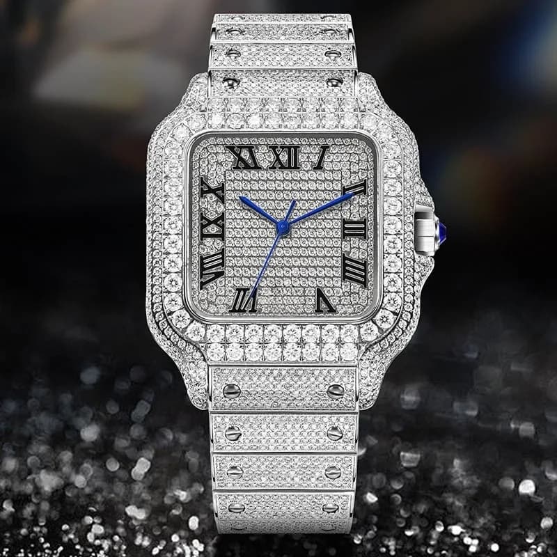 Full Diamond Full Diamond Square Fully Automatic Mechanical Men's Watch