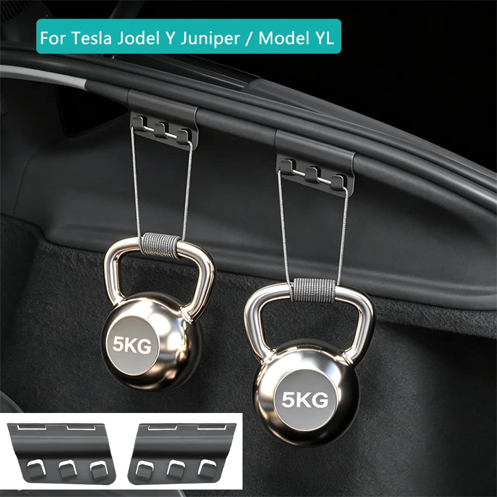Rear Trunk Hook For Tesla Model Y/YL Juniper 2025 2026 Trunk Hidden Hooks Organizer Hanger Umbrella Storage Bag Car Accessories