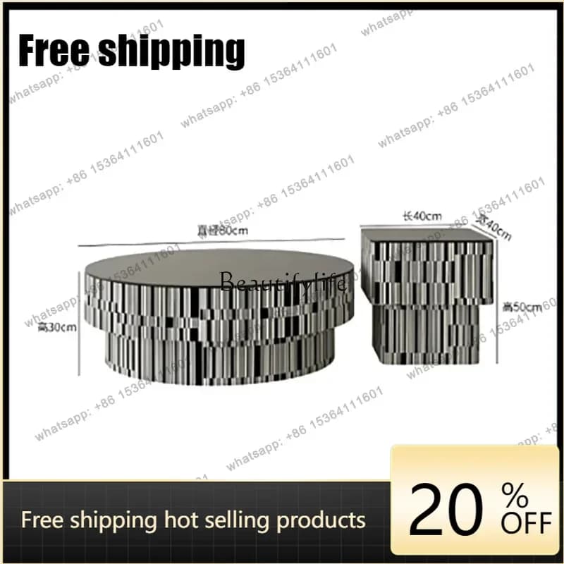 French Design Coffee Table Modern Luxury Round Square Coffee Table Sets Living Room Table Basse Factory Direct