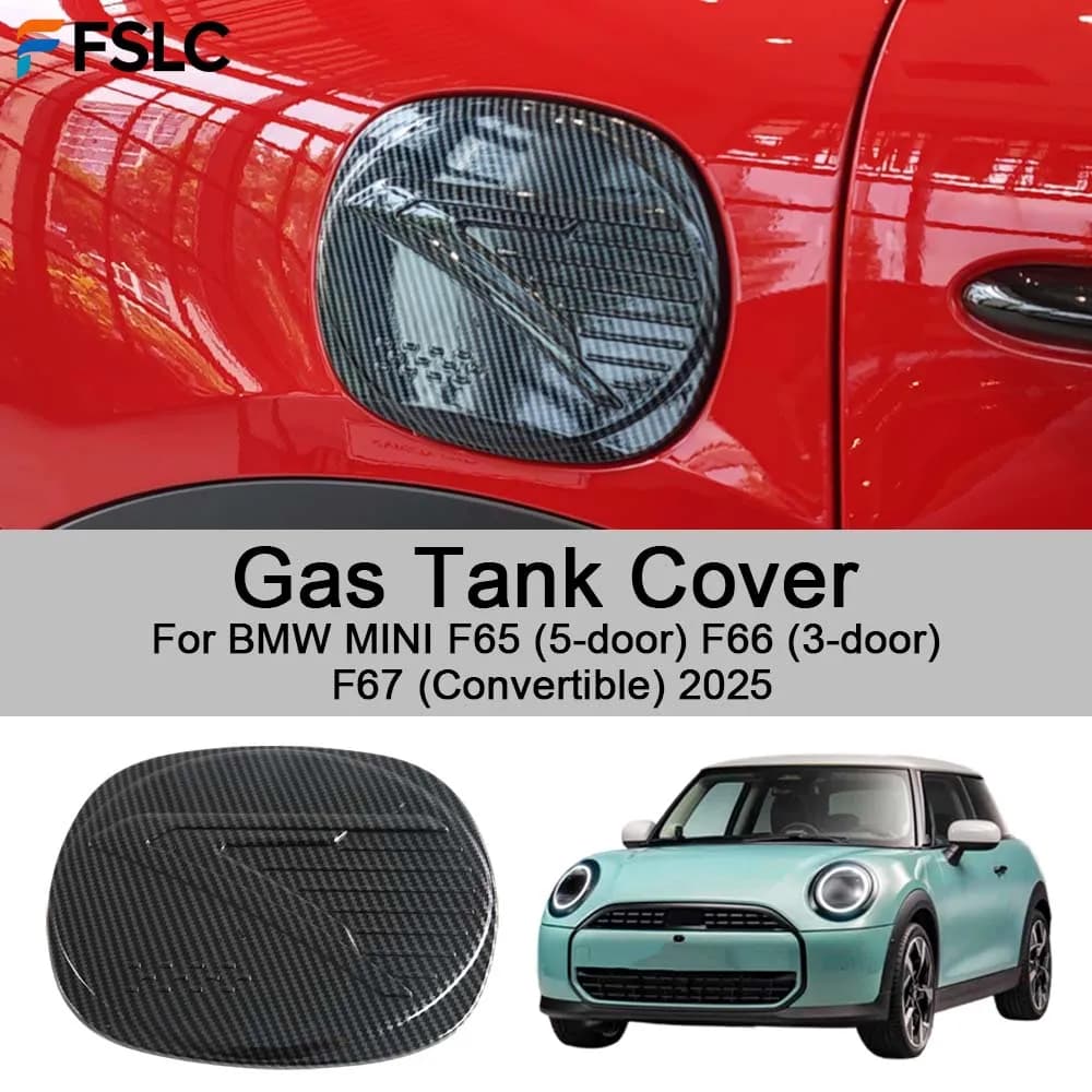 Car Decoration Gas Tank Cover For BMW MINI F65 (5-door) F66 (3-door) F67 (Convertible) 2025 Carbon Fiber Car Upgrade