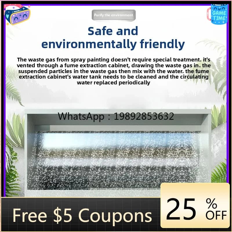 AB  Vertical Eco-friendly Water Curtain Cabinet Spray Booth Small Water Curtain Spray Box Paint Booth Water Curtain Machine
