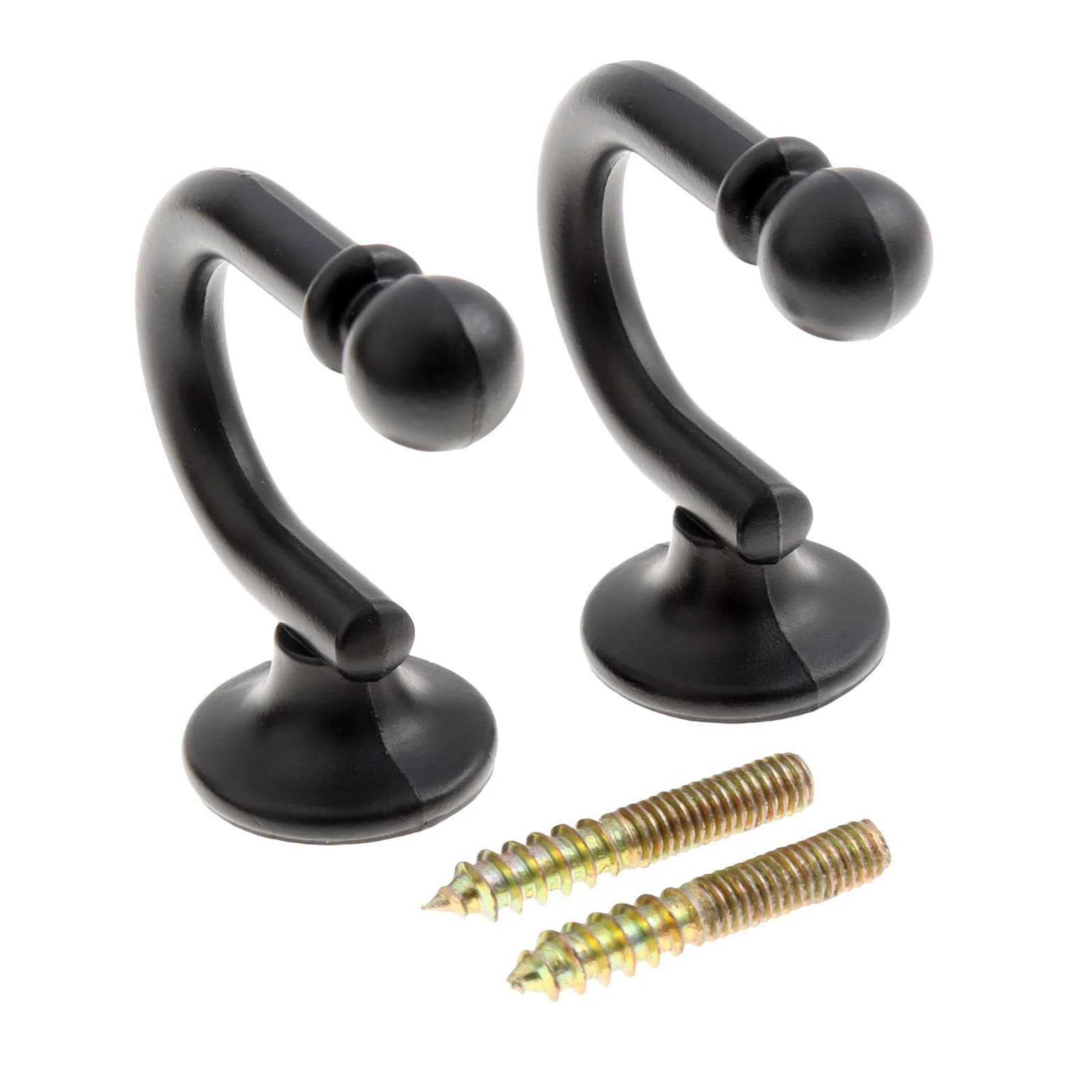 Suitable for Hanging Keys,Towels and Umbrellas 3 Colors Available 2Pcs of Retro Style Zinc Alloy Curtain Tie Hooks with Screws