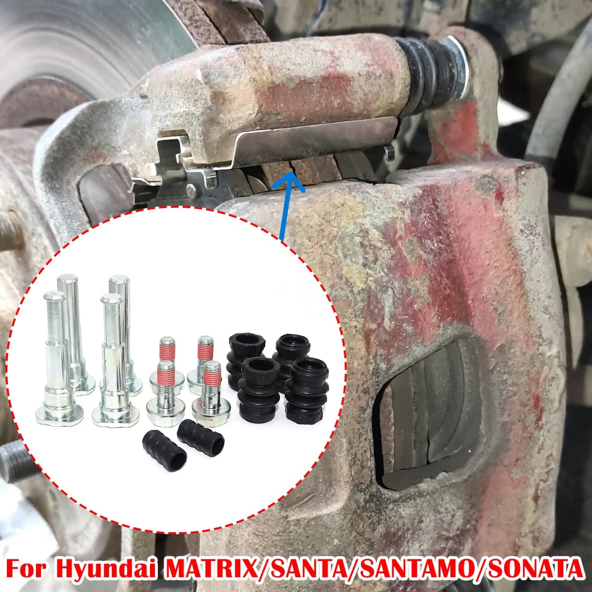 Brake Caliper Cylinder Slider Guide Pin For Disc Housing Bolts Rubber Bushing Boot Seal For Hyundai MATRIX SANTA SANTAMO SONATA