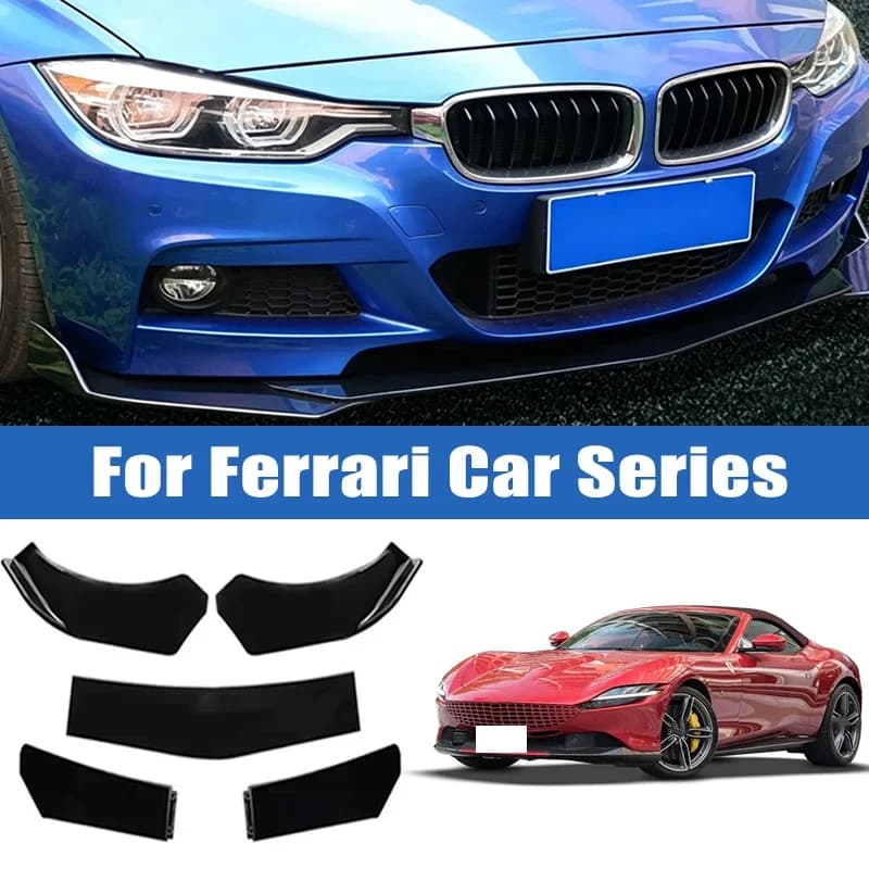 5Pcs Car Front Bumper Separator Bumper Lip Body Kit Duck Lip Separator For Ferrari 488 F8 296 812 SF90 Roma Portofino 458 430