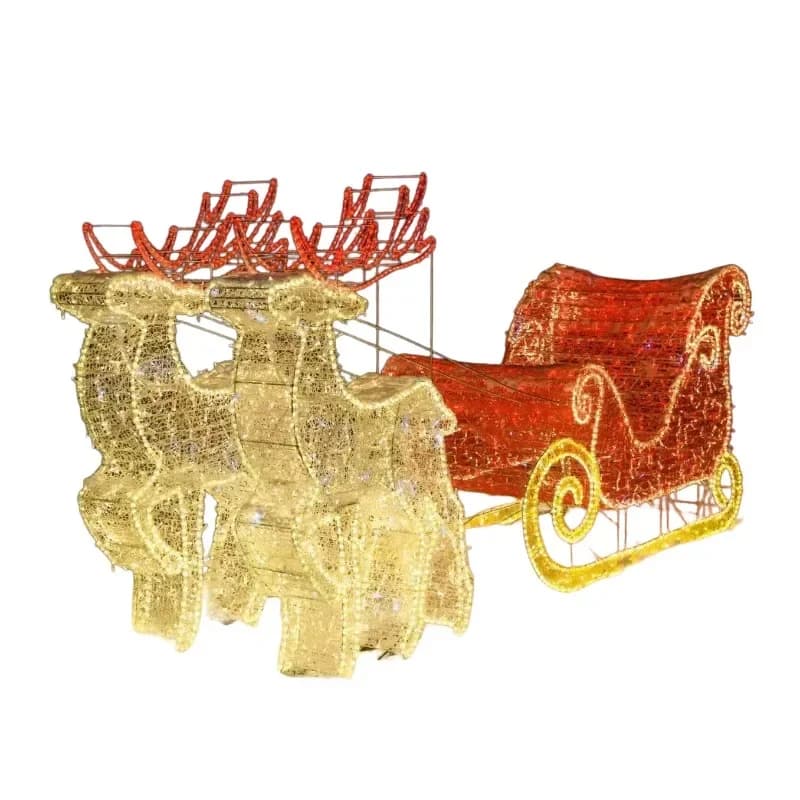 2025 large Christmas lighting shape outdoor lighting shopping mall park Christmas atmosphere decoration deer pulling cart