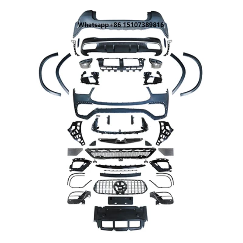 For GLE Class G63 Body Kit Front/Rear Bumper with Fog Light Cut-Outs Bolt-On Upgrade for 2016 New