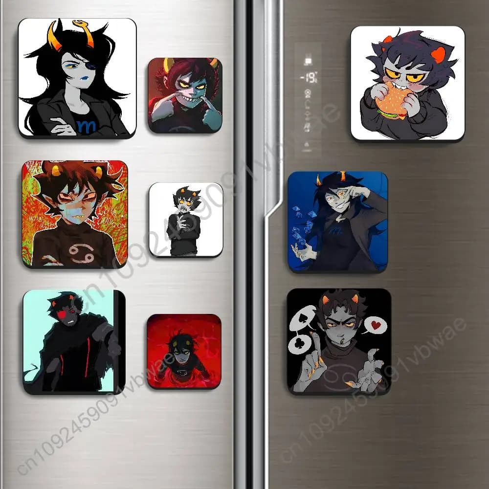 Art Karkat Vantas Homestuck Serket Black Square Plastic Fridge Magnet for Magnetic Sticker No Trace Left Durable Smooth Textured