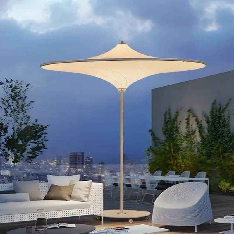 High-end outdoor villa parasol courtyard terrace cafe milk  shop parasol mushroom lamp umbrella middle column umbrella