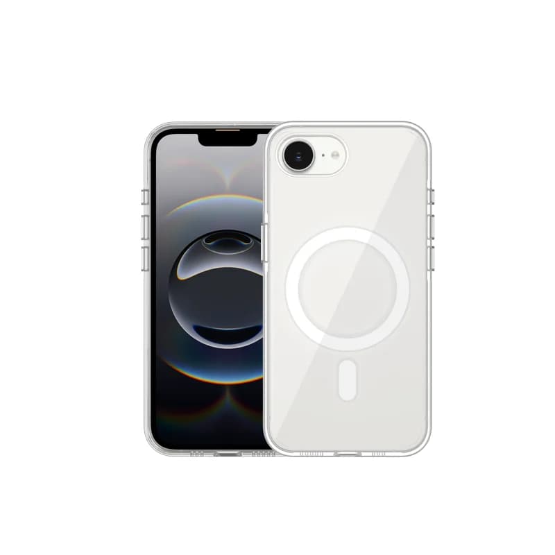 KZDOO Iceguard Clear Shock Absorption Anti-drop PC No Yellowing Strong Magnetic Ring 3D Metal Buttons Phone Case for iP16e/17e